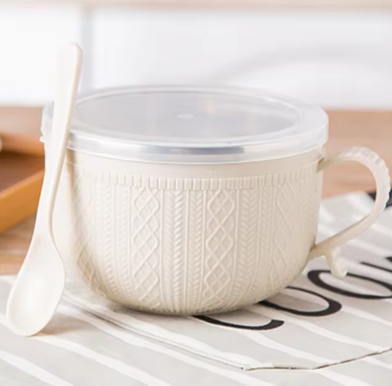 Stainless Steel Double-layer Ramen Noodles Bowl Anti-scalding Instant