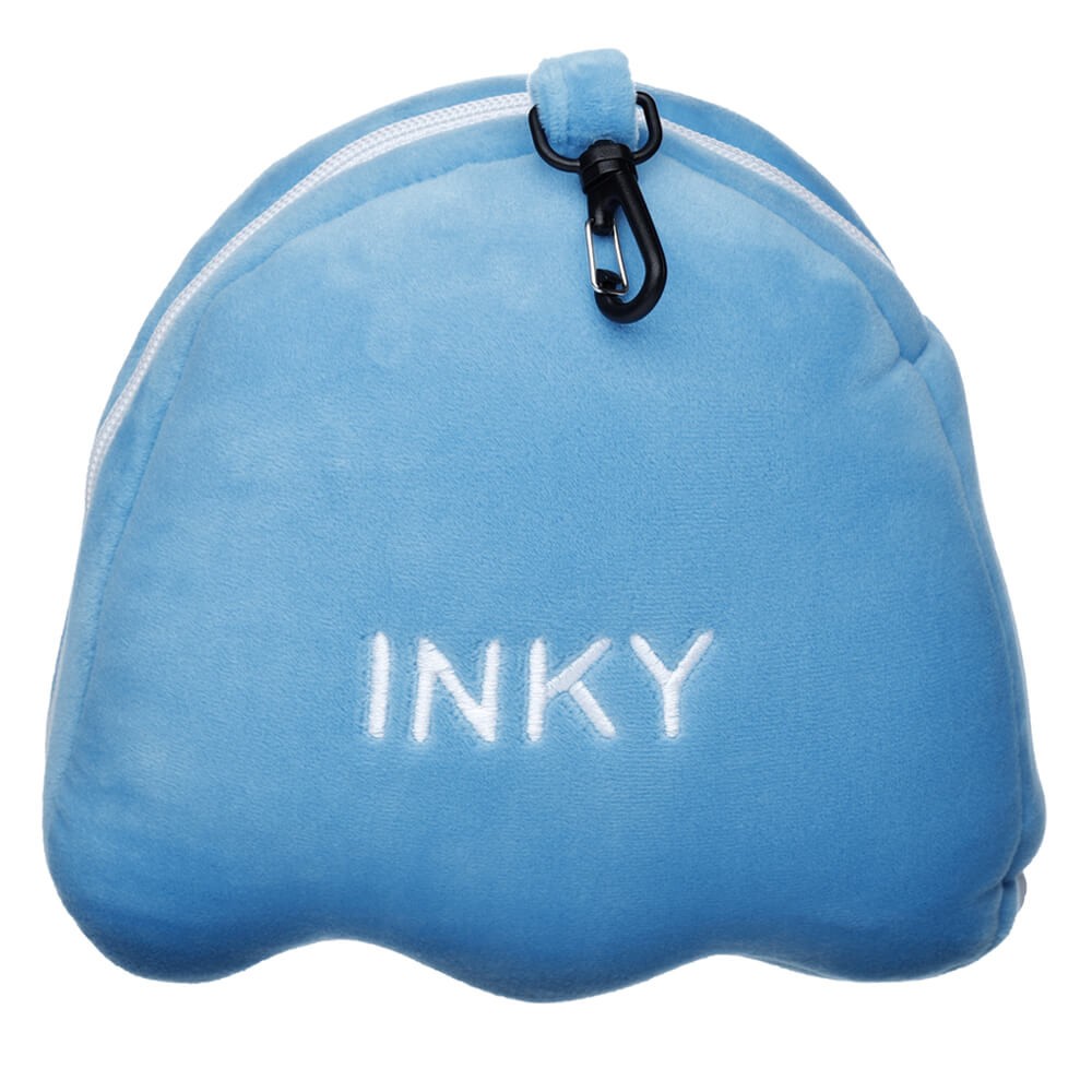 Relaxeazzz Pac-Man Blue Ghost Travel Pillow & Eye Mask Set