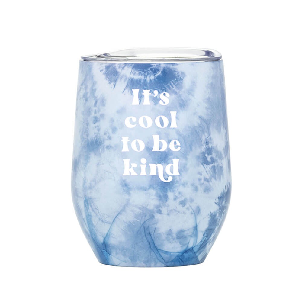 Blurred It's Cool To Be Kind Tie Dye Thermal Wine Tumbler