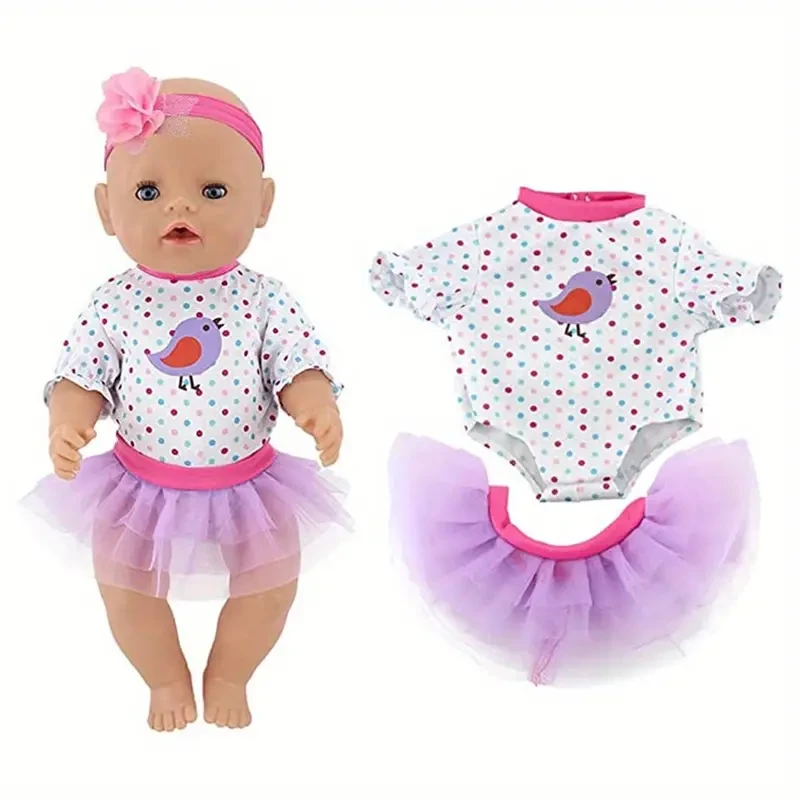 Doll Clothes 4 Sets Doll Fashion Outfits Fit For 43.18-45.72 cm Girl Doll, 38.1-43.18 cm Baby Dolls, As Halloween, Chrismas Gift