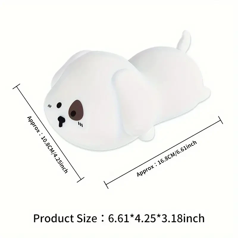 Cute Puppy Silicone Night Light - Tap to Light Up