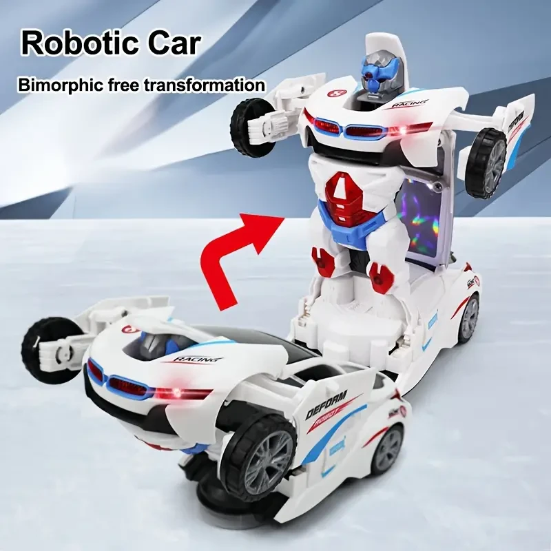 Transforming Police Car Robot Toy - Lights & Sounds