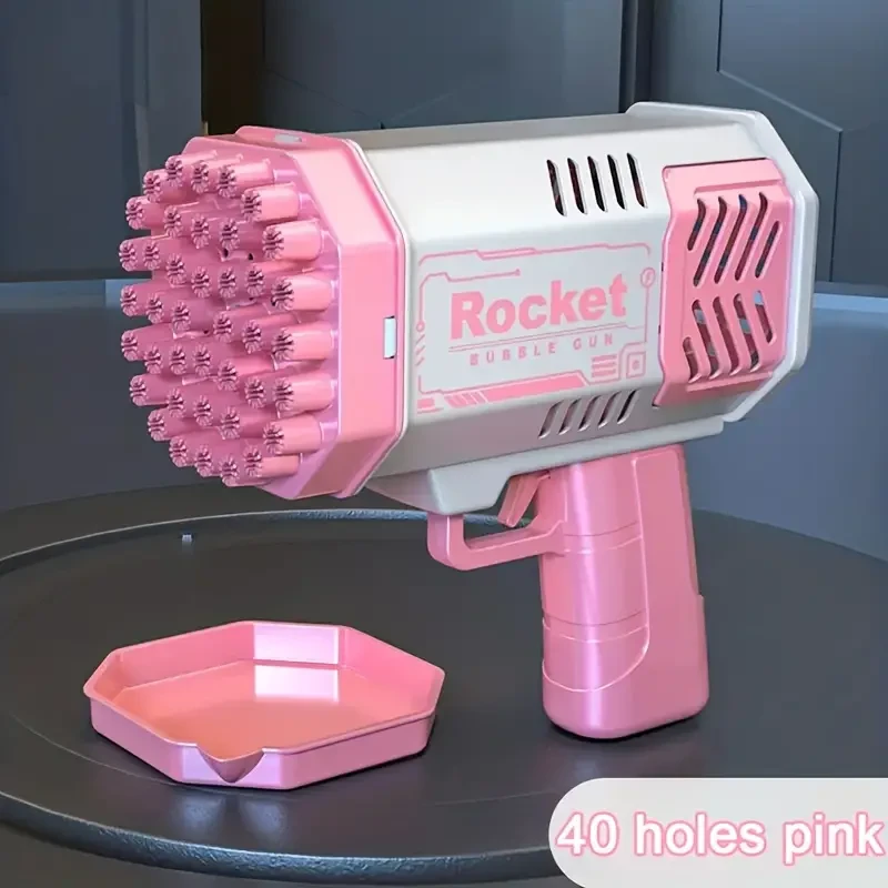 40-Hole Handheld Gatling Bubble Machine - LED Party Toy