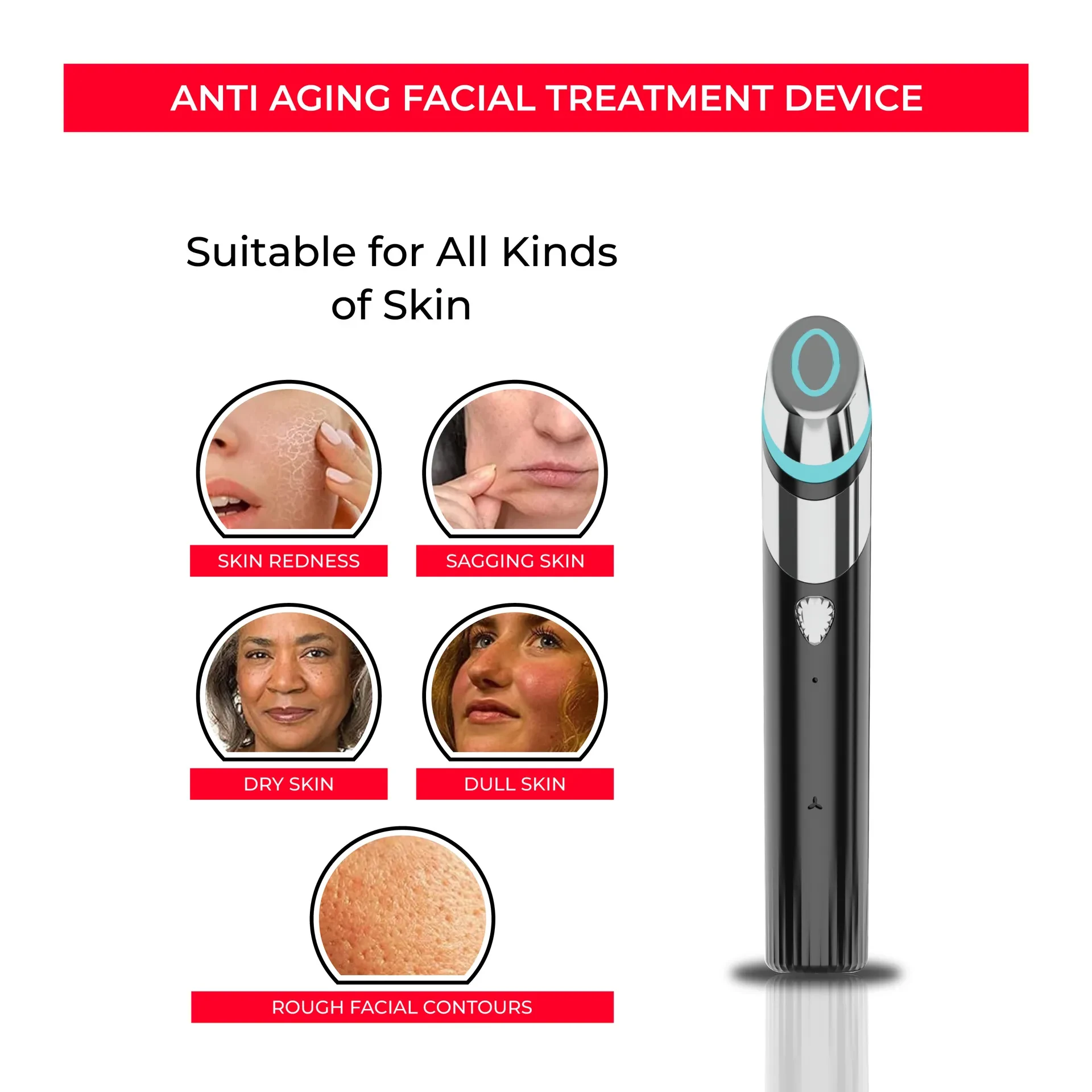 EMS Skin Rejuvenation Device with Microcurrent for Pore Tightening and Skin Firming