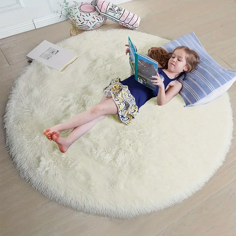 1pc Super Soft Fluffy Round Shaggy Rug