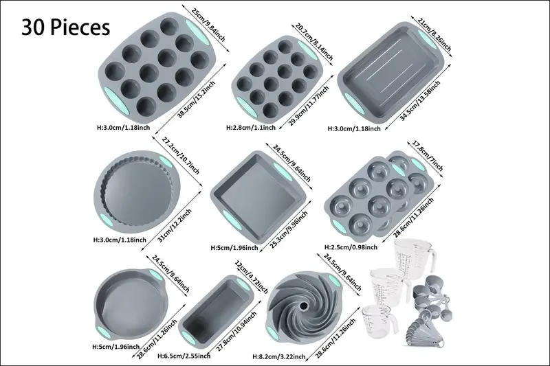 45-Piece Nonstick Silicone Baking Set