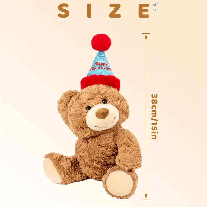 Cute Birthday Bear Plush Toys Kawaii Cartoon Soft Stuffed Animal Plush Toy