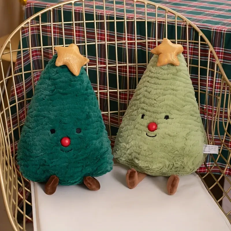 Gingerbread Christmas Tree Plush Throw Pillow