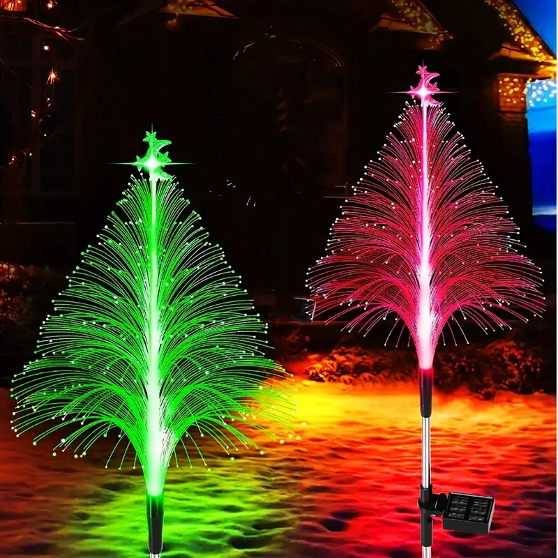 2-Piece Solar Powered Color-Changing Flower Lights