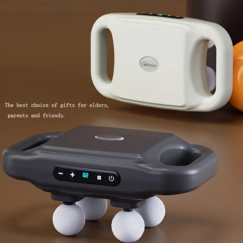 USB Rechargeable 4-Head Massage Gun - Deep Tissue Massager