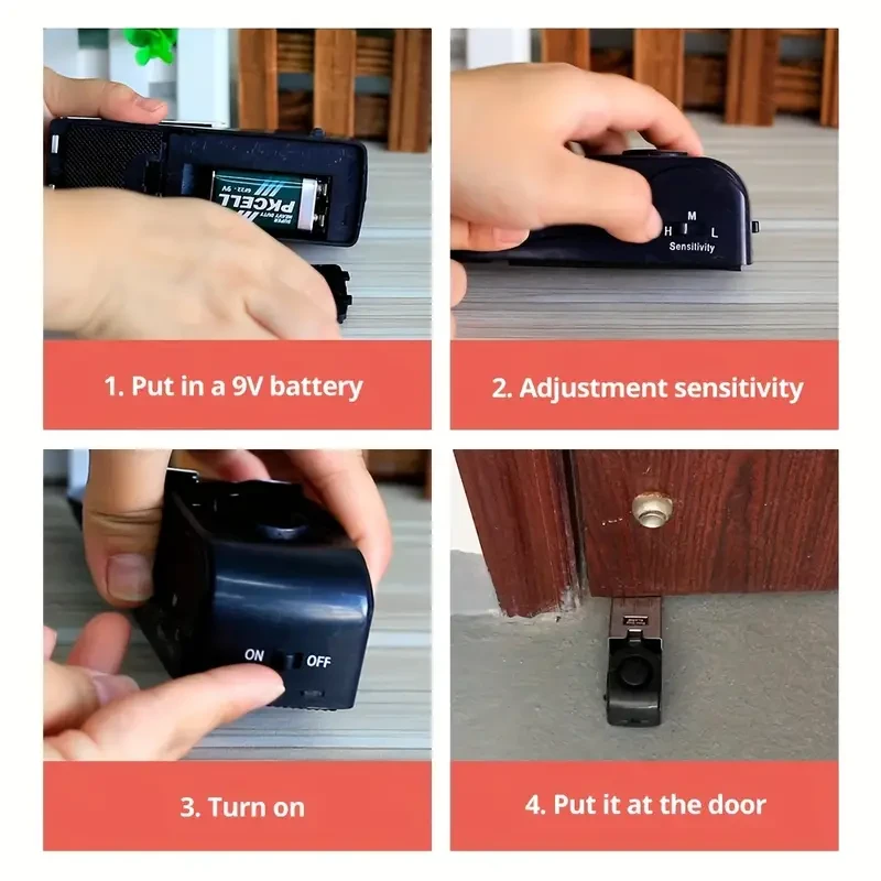 Anti-Theft Door Alarm - Portable for Travel and Home Security