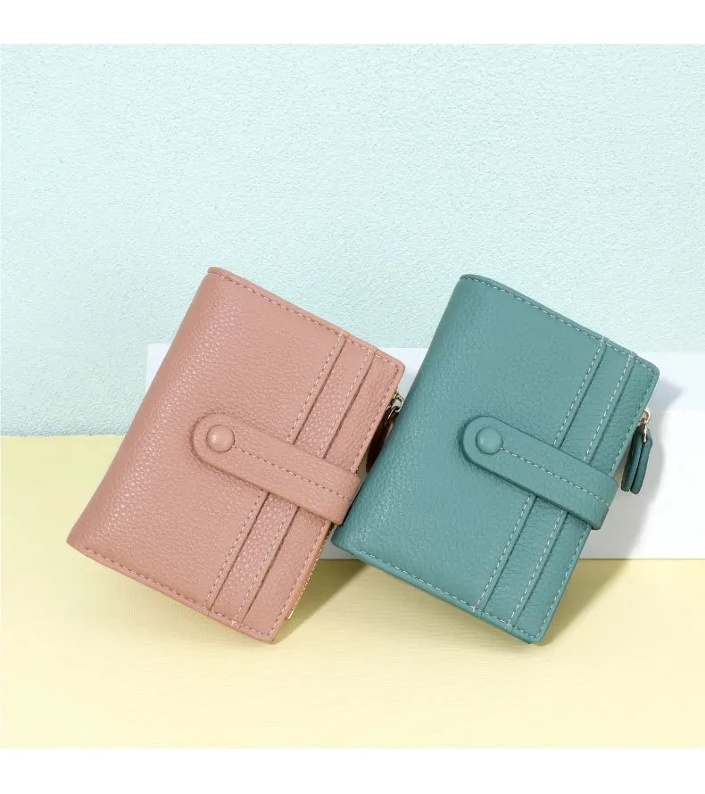 Women Short Wallets PU Leather Plaid Female Purses Solid Card Holder Wallet Fashion Woman Small Wallet With Coin Purse