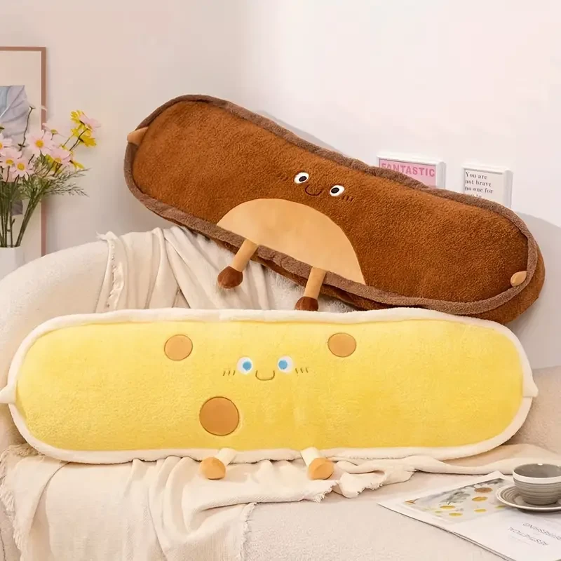 Ultra-Soft Plush Long Pillow for Side Sleepers - Versatile Use as Cushion