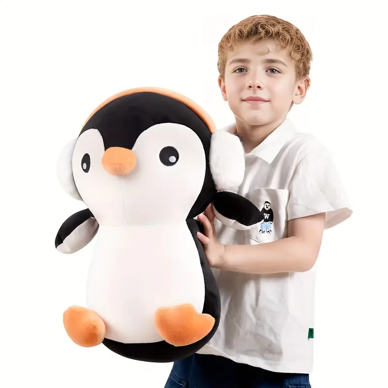 Adorable 40.64cm Penguin Plush with Headphones - Soft, Cuddly Body Pillow Toy for Youngsters