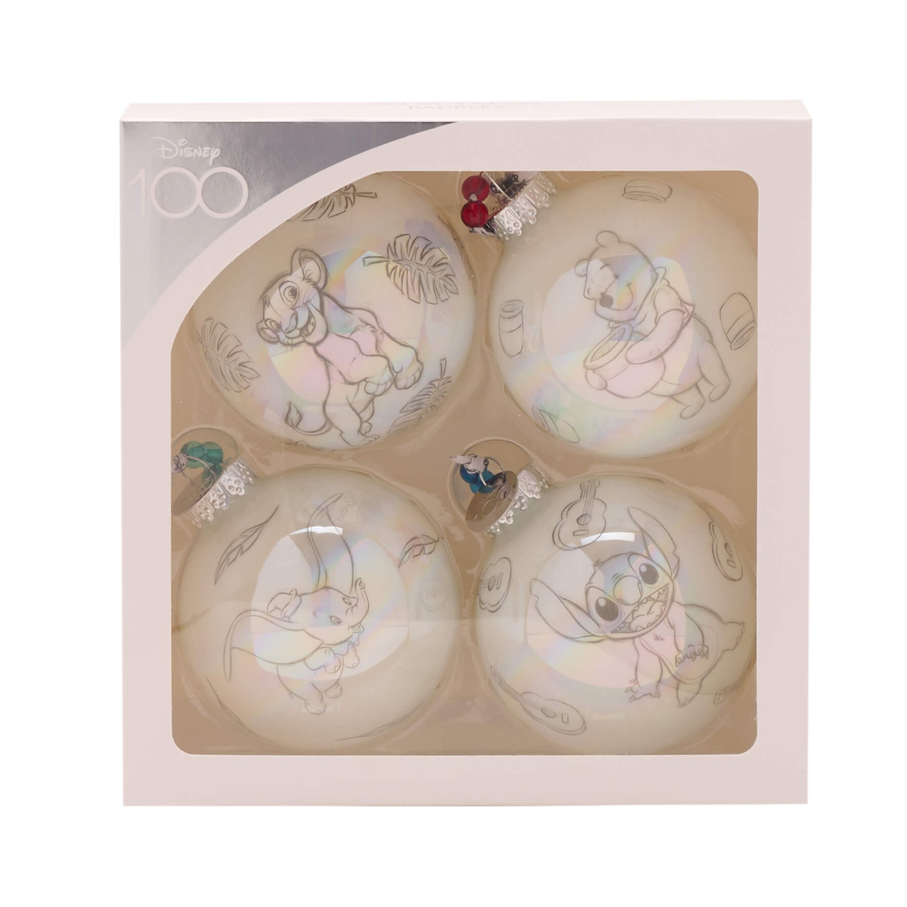 Disney 100 Christmas Baubles Classic Characters (set of 4)