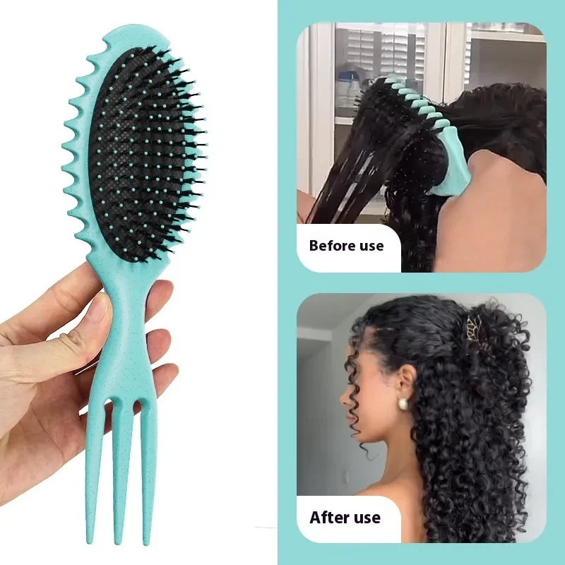 Curl Defining Bounce Hair Brush Barbershop Boar Bristle Comb Detangling Shaping Hairbrushes Professional Salon Home Styling Comb