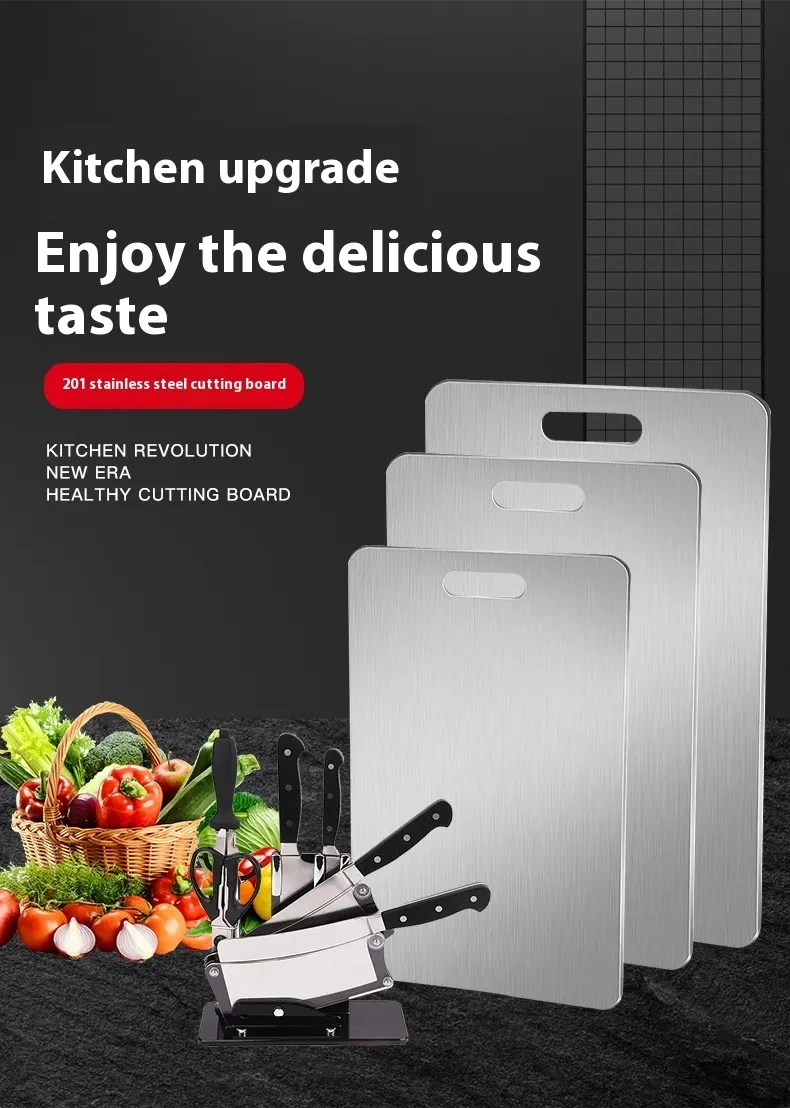 Kitchen Thickened Cutting Board Stainless Steel Cut Vegetables Meat Chopping Board Cooking Tools Anti-mold Cutting Boards Mats