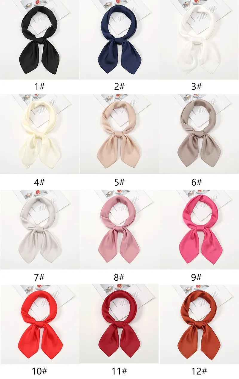 Simple And Versatile Satin Plain Handkerchief