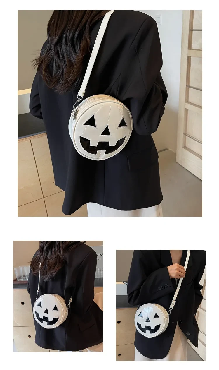 Halloween Pumpkin Small Round Bag Girls