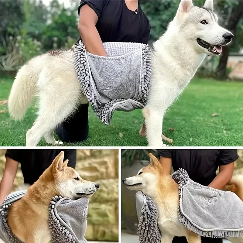 Quick-Dry Pet Bath Towel for Dogs and Cats
