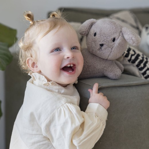 Snuffy Puppy Fluffy Cuddle Plush Taupe Medium