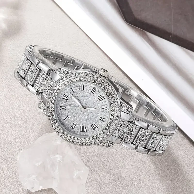 Luxurious Rhinestone Quartz Watch - set