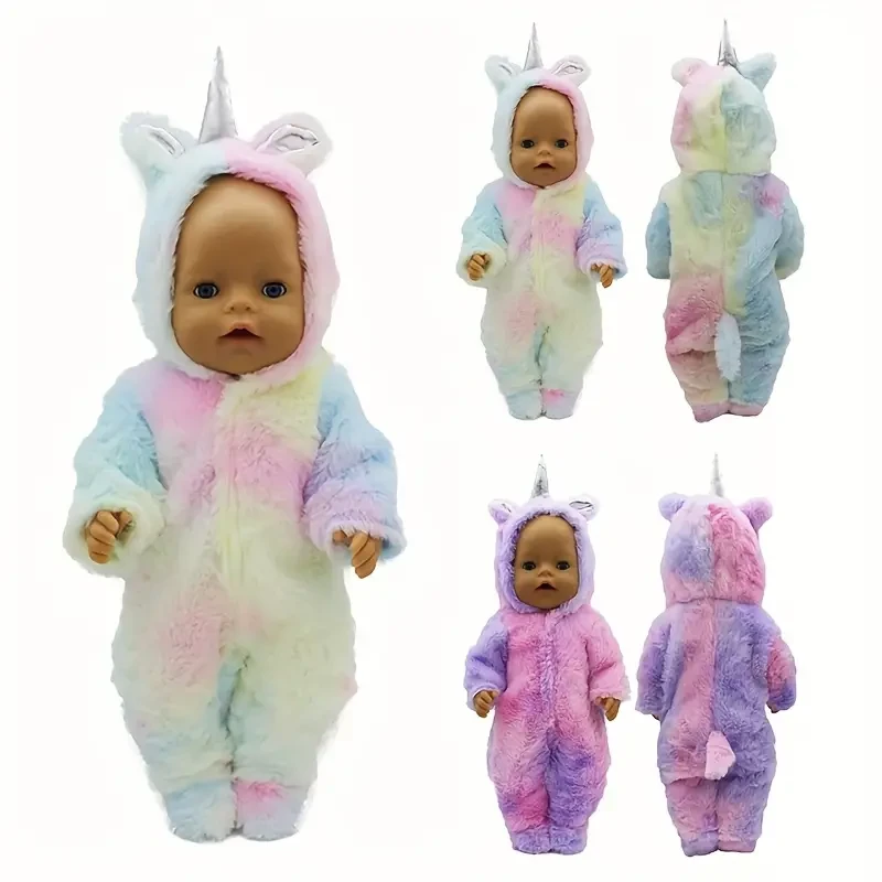 Plush Jumpsuit Doll Clothes Fit For 43cm/17inch Doll, As Halloween, Chrismas Gift, Not Included Doll