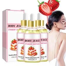 Strawberry Body Oil,120ml All Natural Organic Strawberry Body Essential Oil,Hand Crafted Body Oil For Women