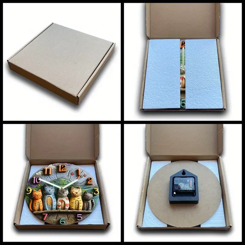 8 Inch Whimsical Adorable Cats Quartz Wall Clock