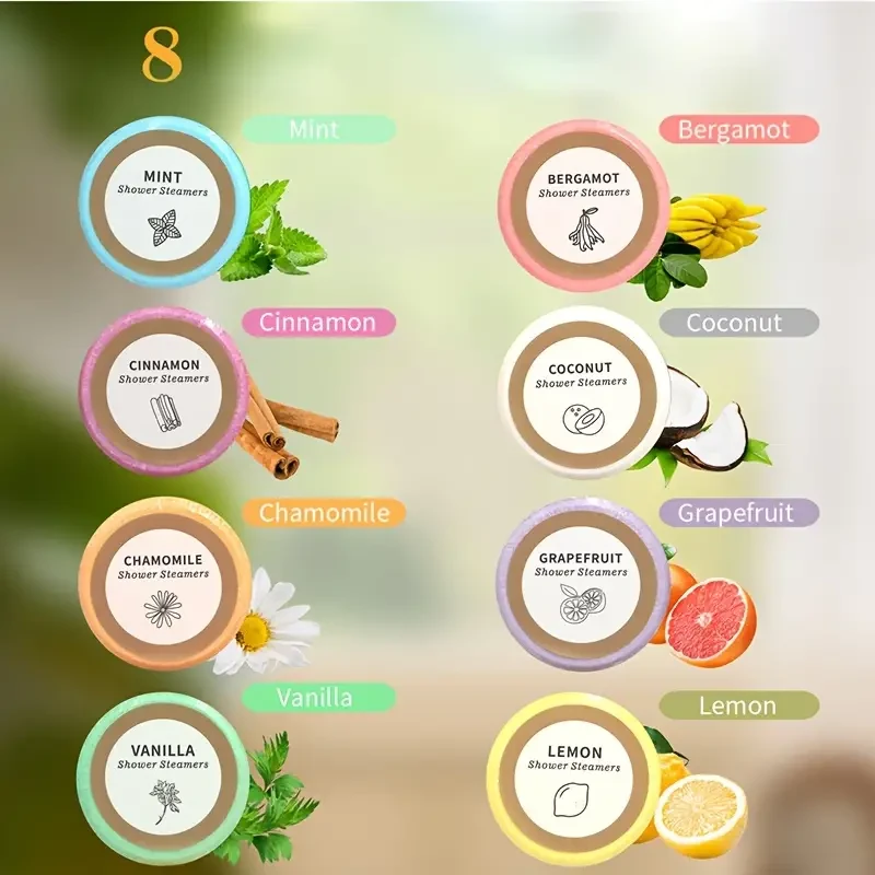 Shower Steamers 8 Pack Bath Bombs Essential Oil