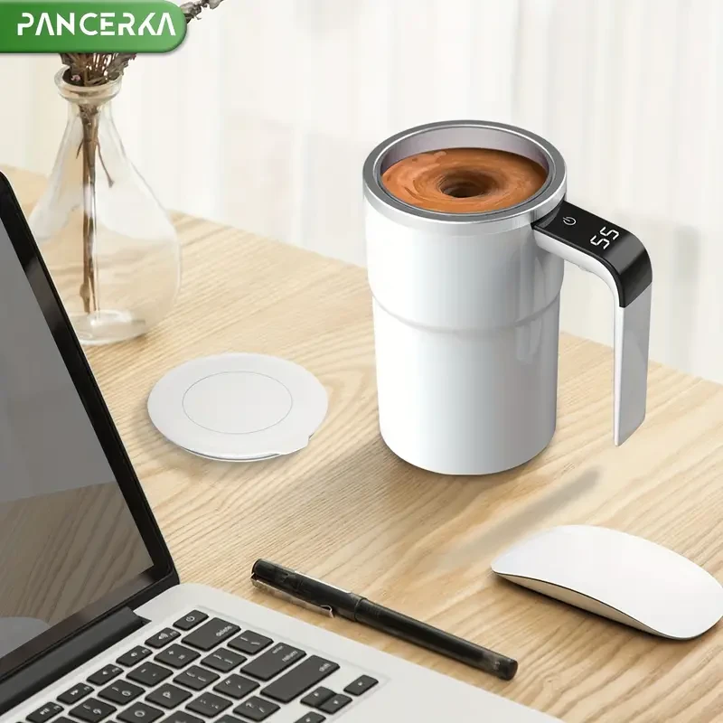 PANCERKA Auto Stirring Coffee Cup with Temperature Display