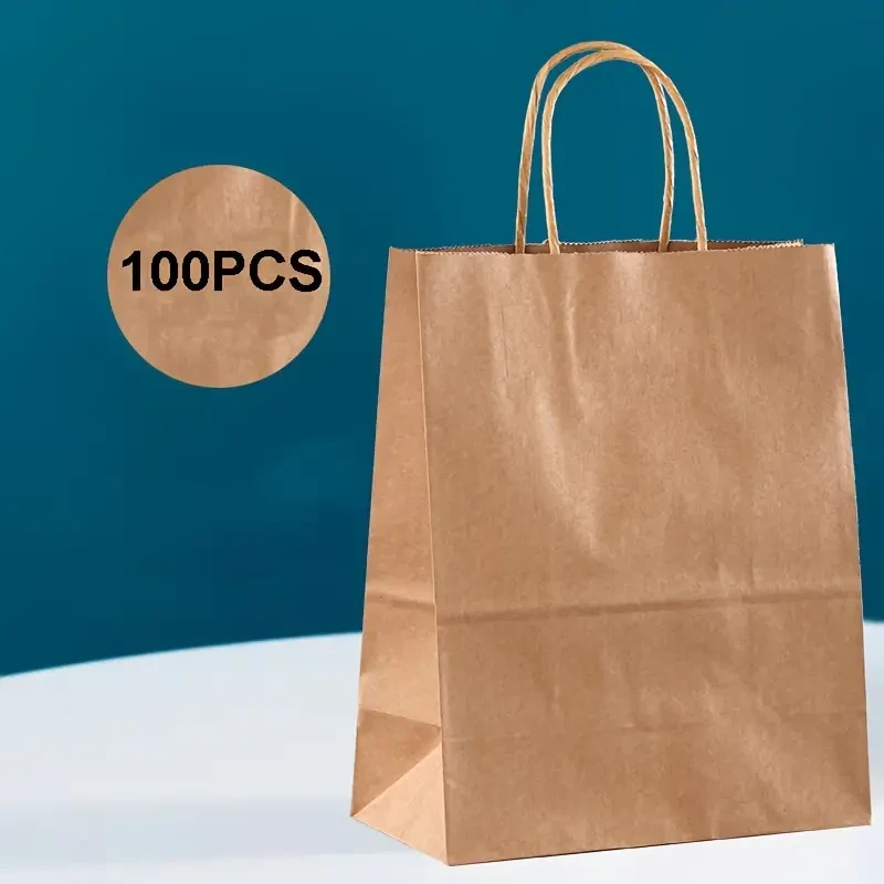 100 Pieces Of High-end Kraft Paper Bags