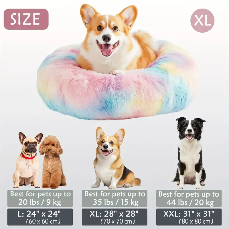 Cozy Donut Cuddler Bed - Soft, Fluffy, Faux