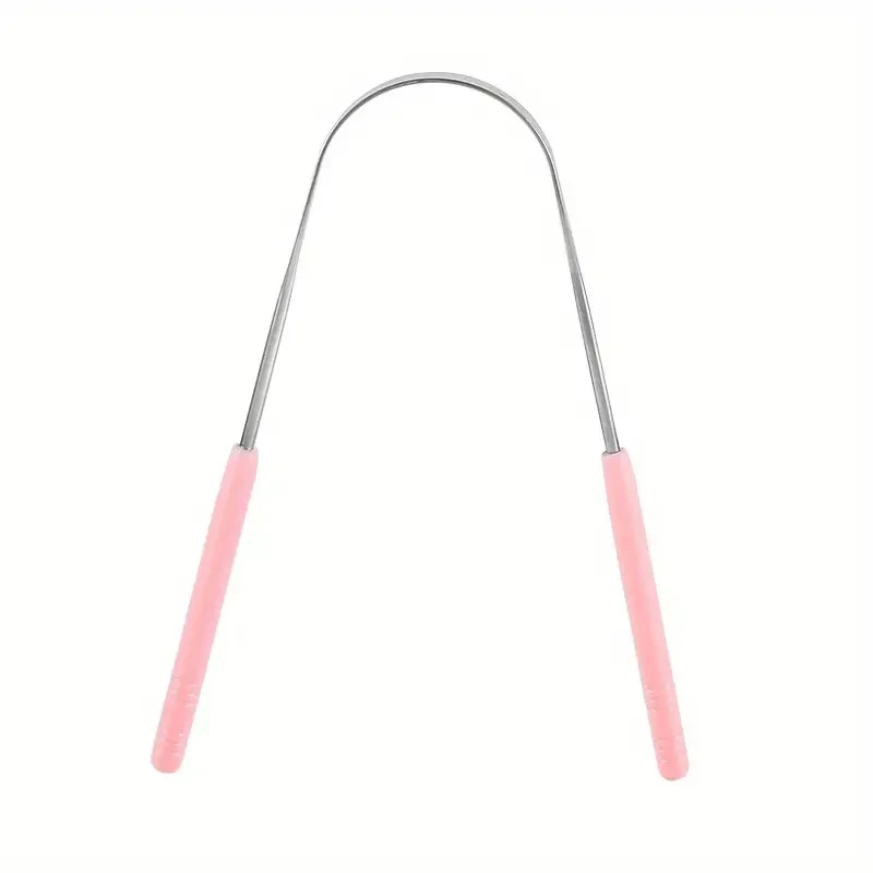 Reusable Stainless Steel Tongue Scraper - Comfort Grip Oral Care Tool