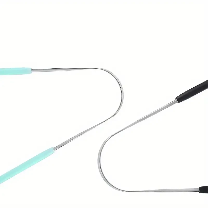 Reusable Stainless Steel Tongue Scraper - Comfort Grip Oral Care Tool