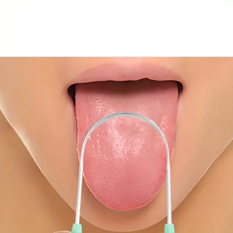 Reusable Stainless Steel Tongue Scraper - Comfort Grip Oral Care Tool