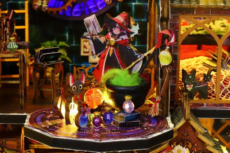 Magic Cottage Kit - Illuminated 3D Wooden Puzzle Mode