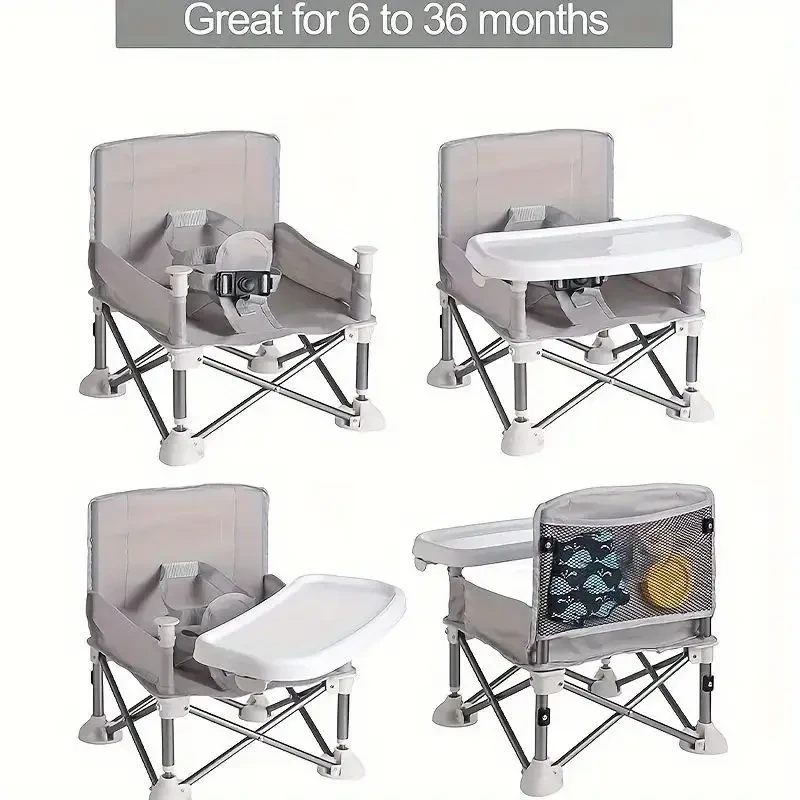 Children's Folding Dining Chair - Portable with Detachable Plate for Easy Feeding