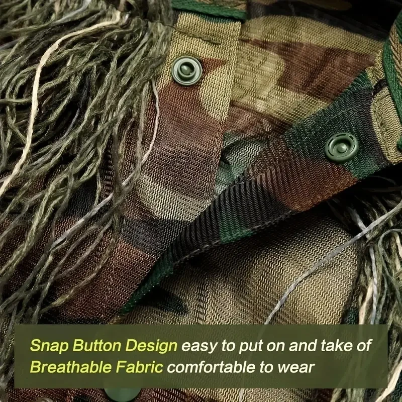 5-in-1 Ghillie Suit - Ultimate Camo for Hunting, CS, Bird Watching & Costumes