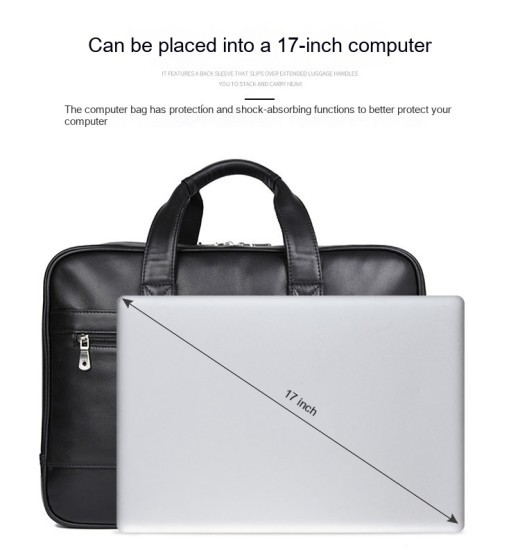 Leather Handbag Briefcase Napa Leather Comfortable Texture Men's Real-Leather Bag