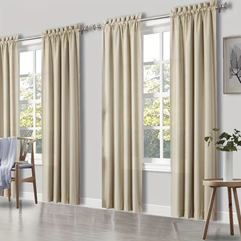 4pcs Set of Solid Color Sheer Curtains