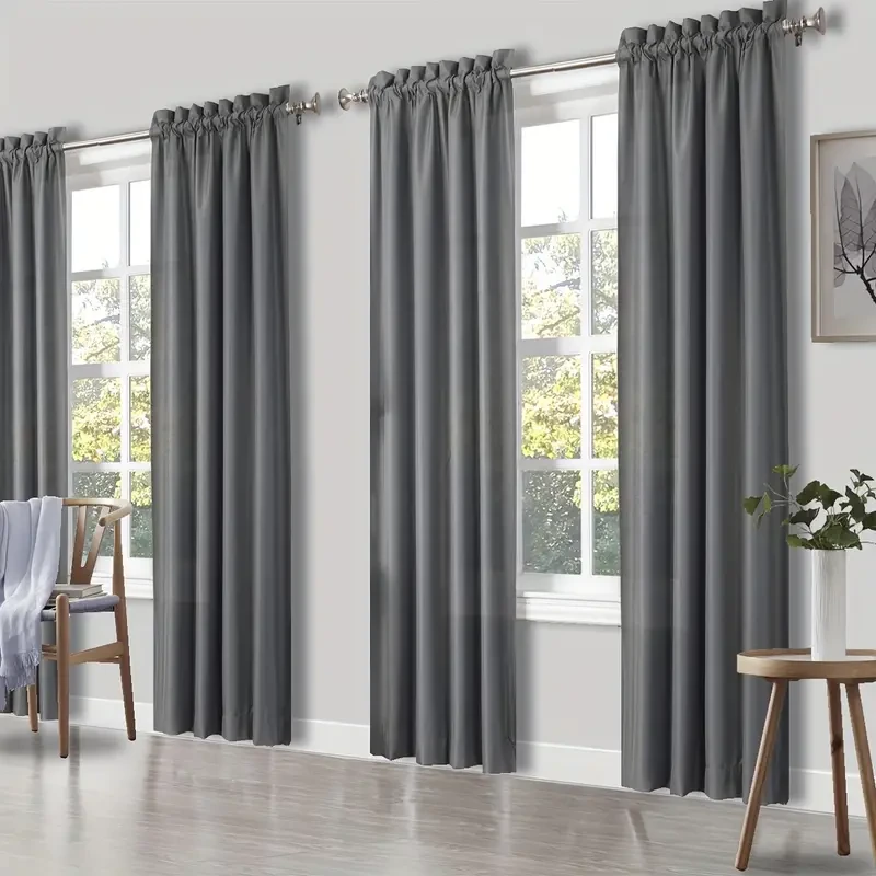 4pcs Set of Solid Color Sheer Curtains