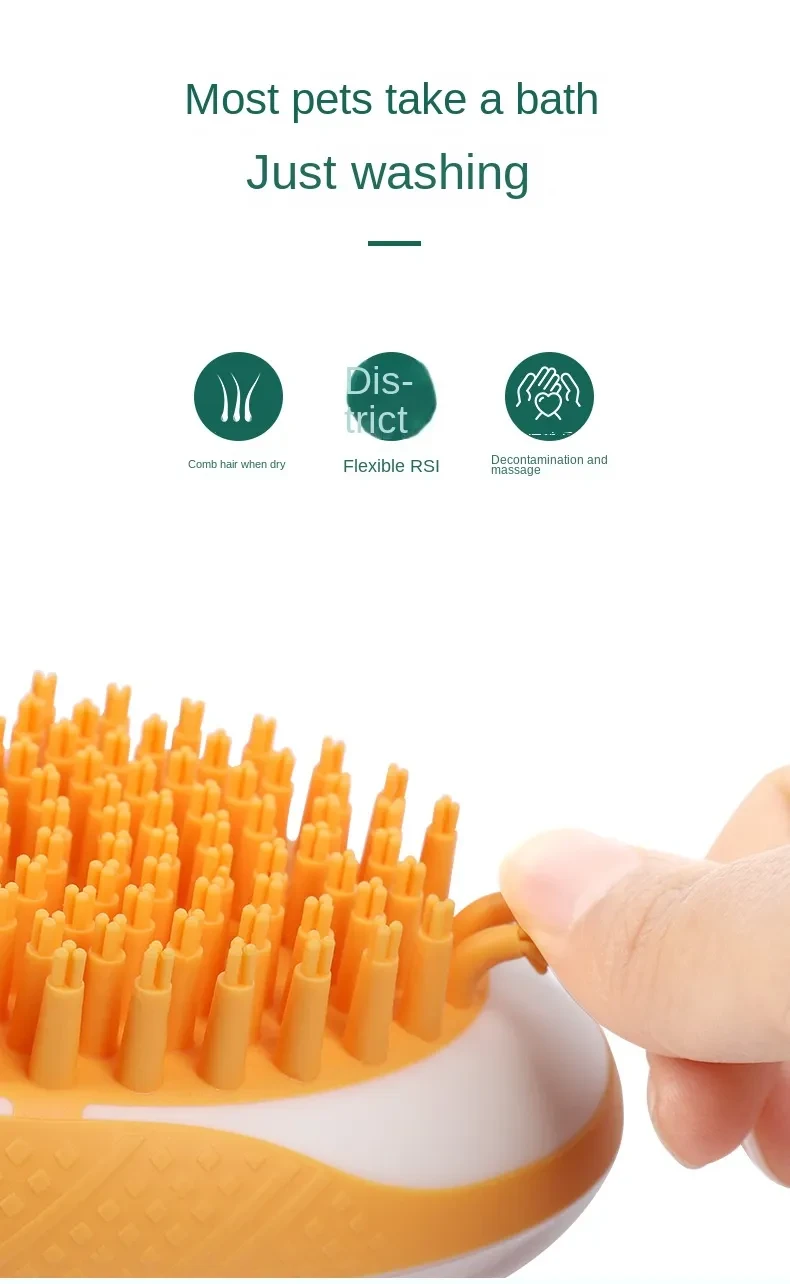 Dog Cat Bath Brush 2-in-1 Pet SPA Massage Comb Soft Silicone Pets Shower Hair Grooming Cmob Dog Cleaning Tool Pet Products