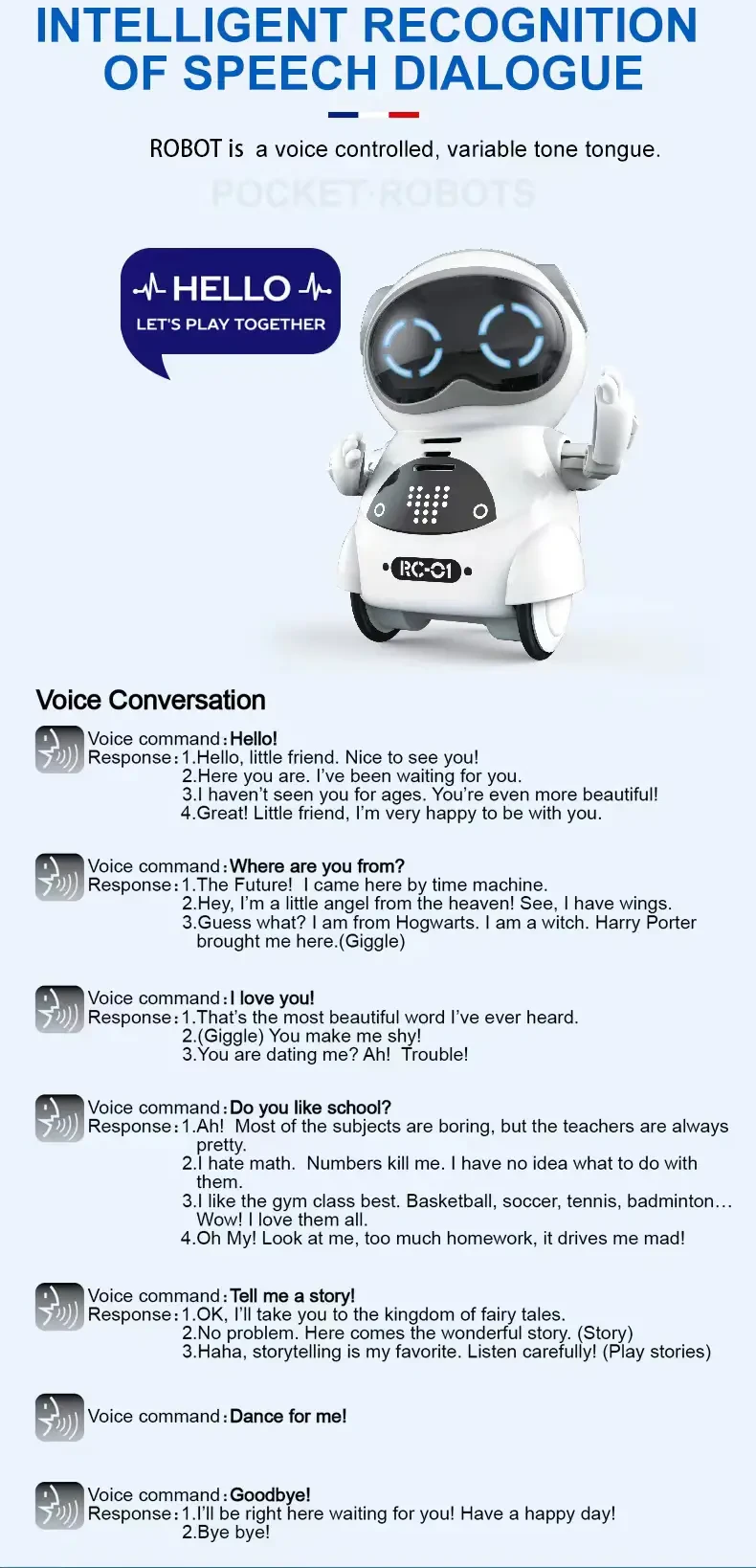 Mini Interactive Talking Robot Toy - Sings, Dances, Tells Stories, LED Eyes, Colorful Body - Perfect Gift for Kids on Christmas, Halloween, Thanksgiving, Birthdays