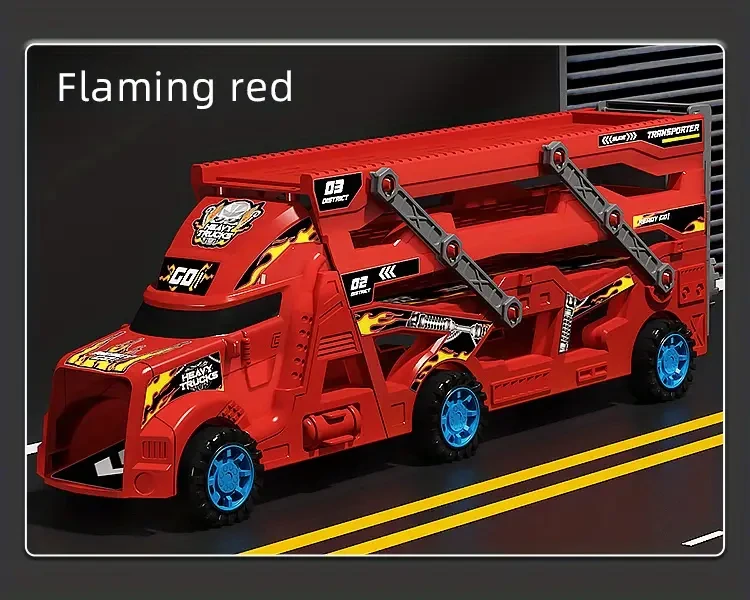 Children's Toy, Fire Truck Toy, Retractable, Foldable, Ejectable Car Toy, Send Eight Cars, Boy And Girl's Storage Car, Suitable For Gift Giving Christmas, Halloween, Thanksgiving Gift Halloween Gift