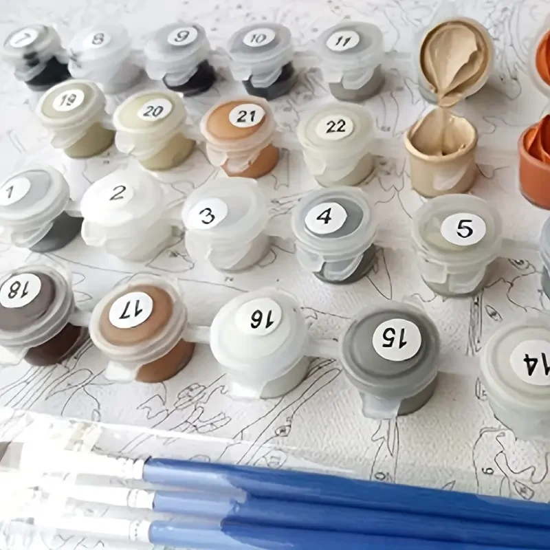 Paint By Number Kit - Little Girl on Canoe (40x50 cm with Wooden Frame)