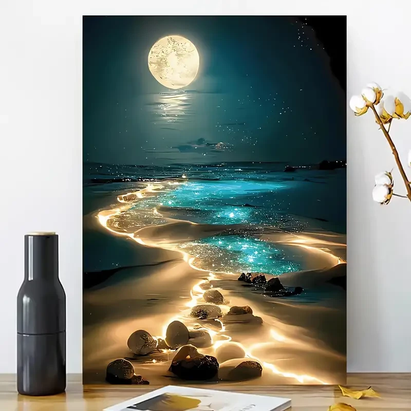 Unique Moonlit Beach Wooden Puzzle - Animal-Shaped Brain Teaser for Adults