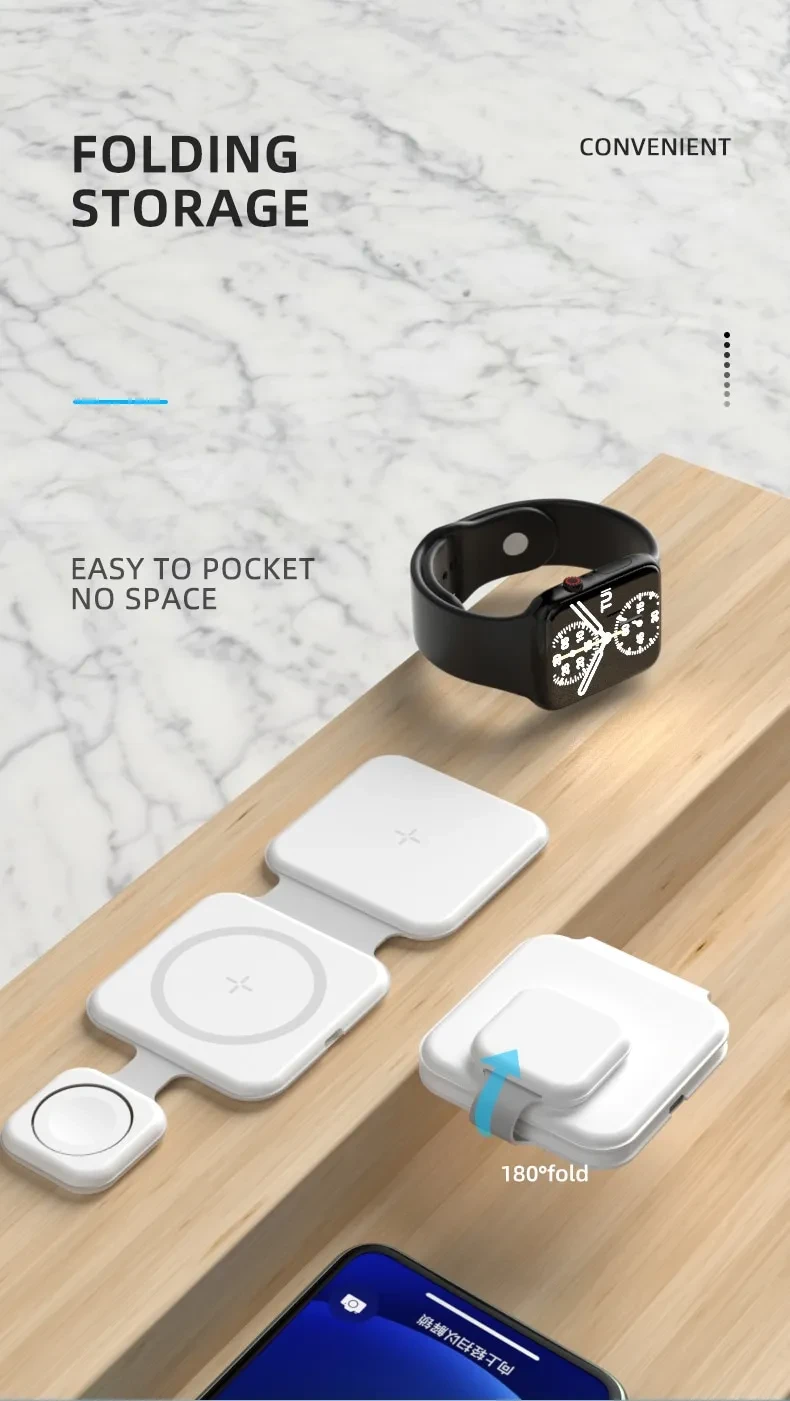 3 In 1 Magnetic Foldable Wireless Charger Charging Station