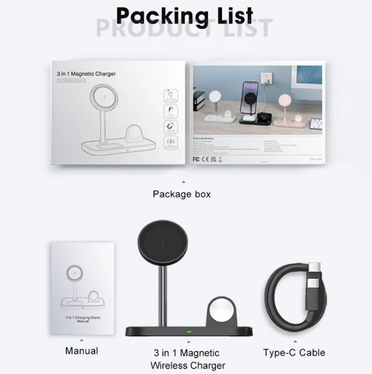 3 in 1 Magnetic Wireless Charger for Apple