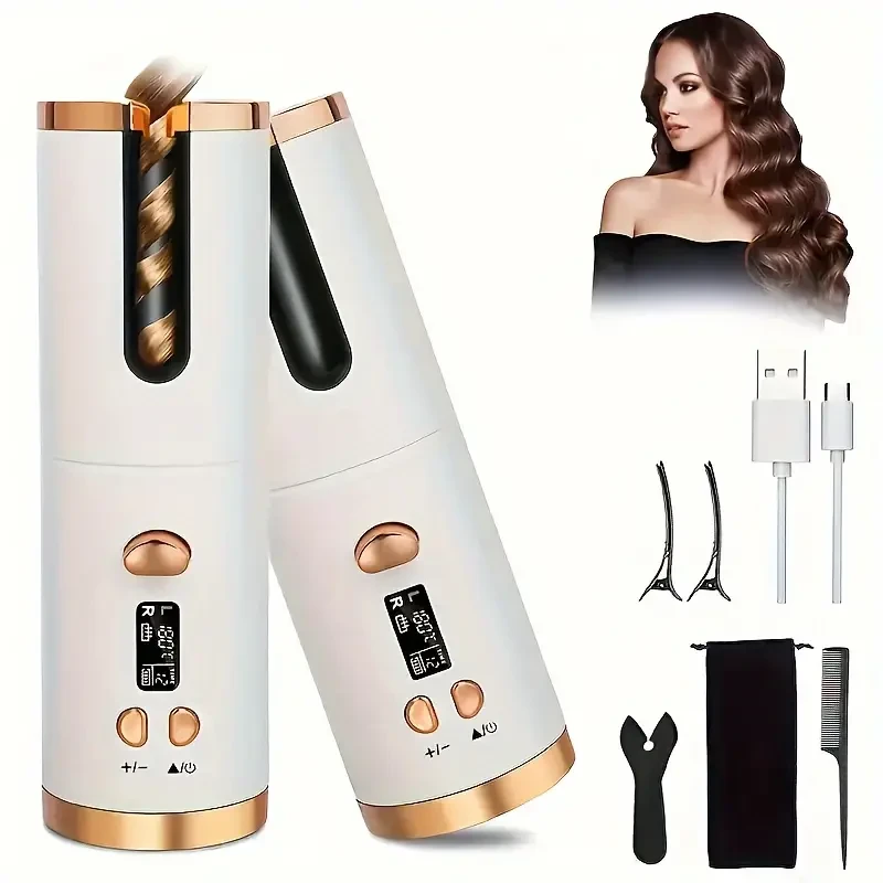 5 Heat Settings Ceramic Auto-Curler - Anti-Scald Tangle-Free